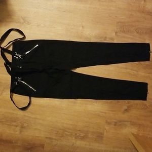 Killstar suspender pants, black medium pants.